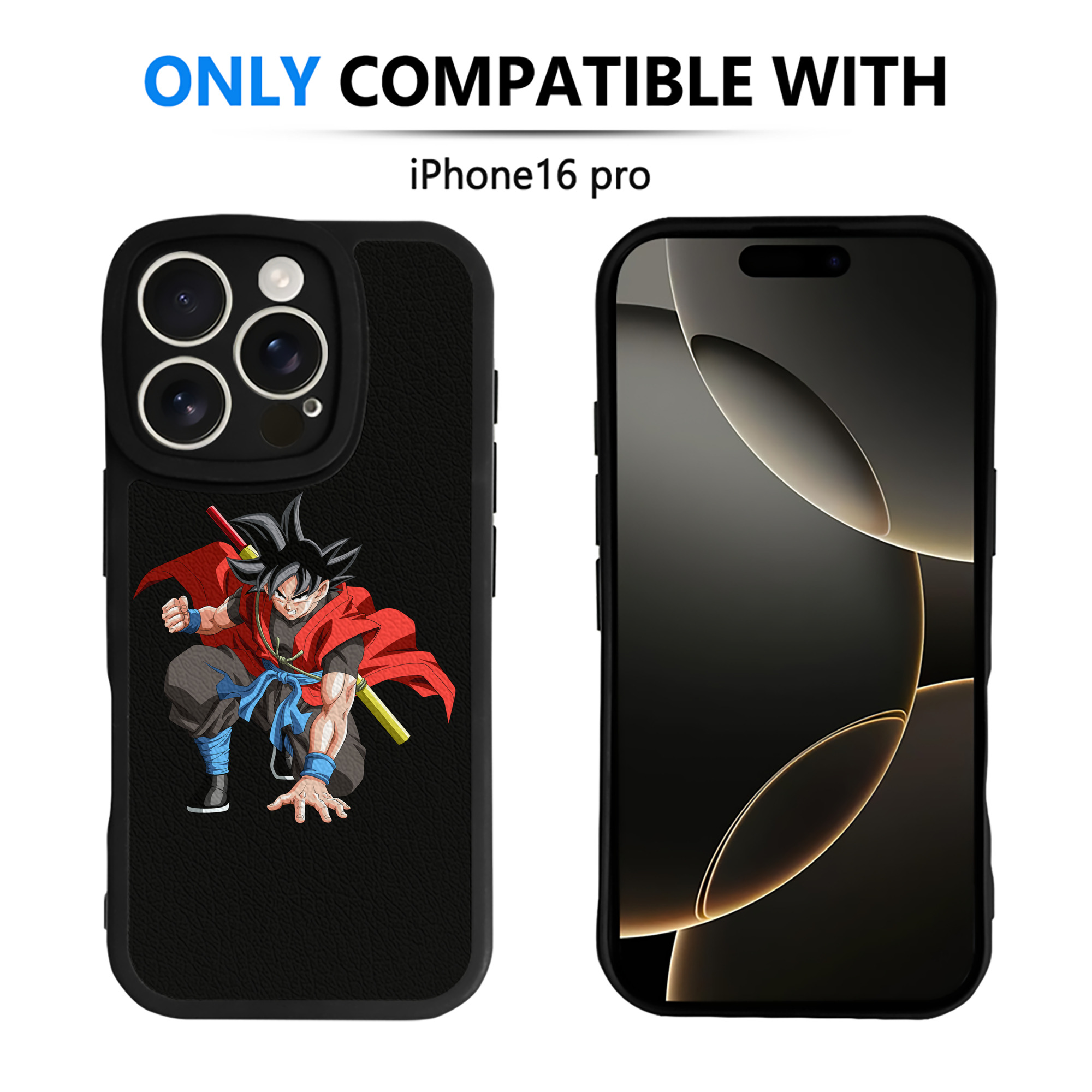 （画像用） ドラゴンボール 孫悟空（そん ごくう）Son Goku カカロット DRAGON BALL Kakarotto 【iPhone 16シリーズ対応】シリコンスマホケース（レザー調） 材質：シリコン